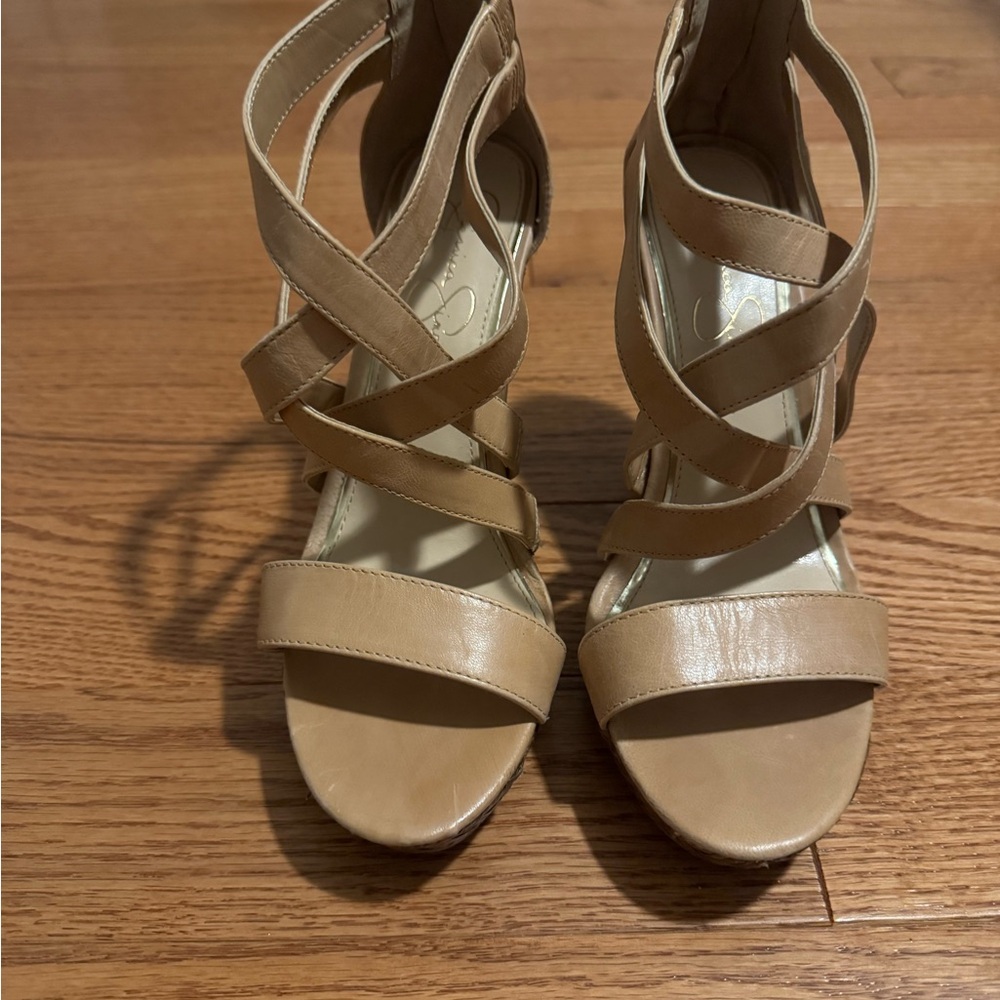 Jessica Simpson Tan Strappy Heels